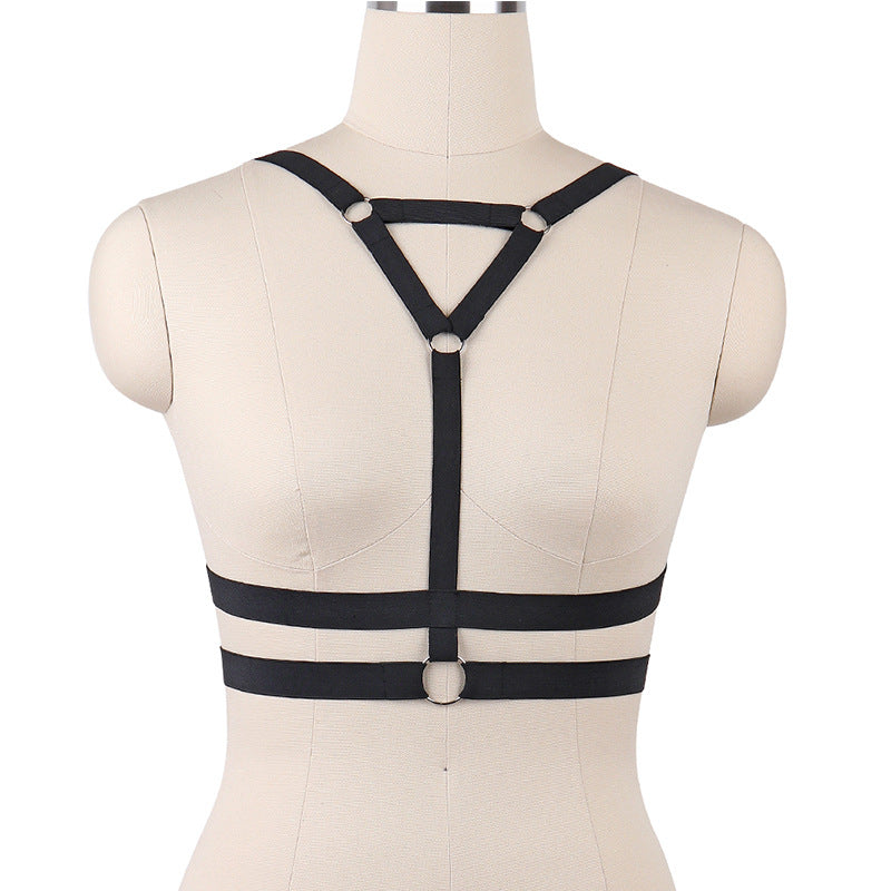 Extreme Sexy No Bra White Body Harness Lingerie