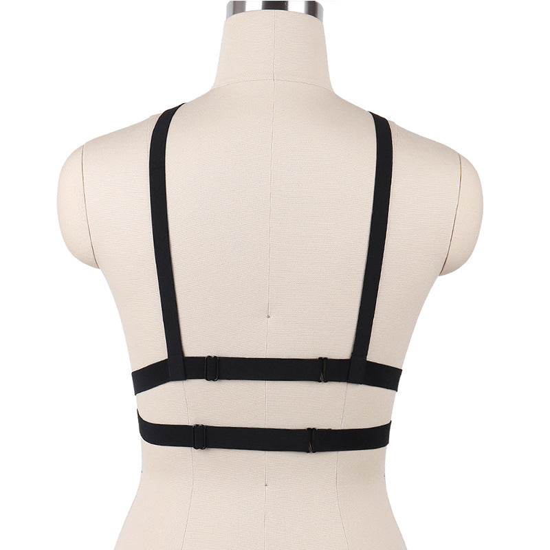 Extreme Sexy No Bra White Body Harness Lingerie