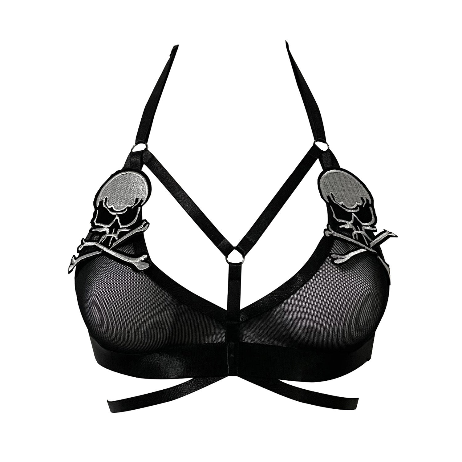 Extreme Sexy No Bra White Body Harness Lingerie