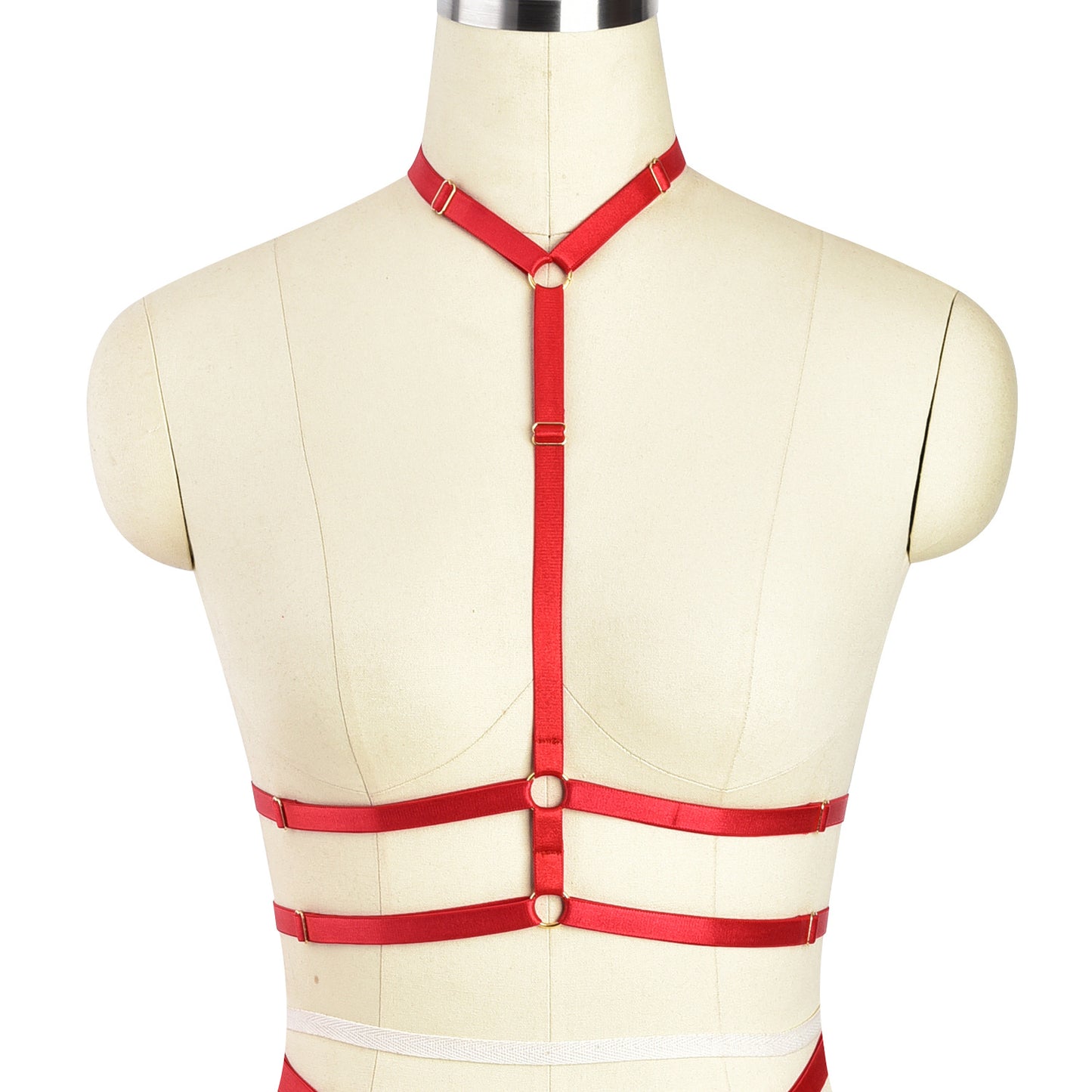 Extreme Sexy No Bra White Bondage Harness Lingerie