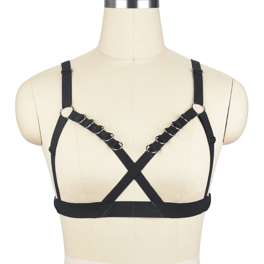 Extreme Sexy No Bra White Bondage Harness Lingerie