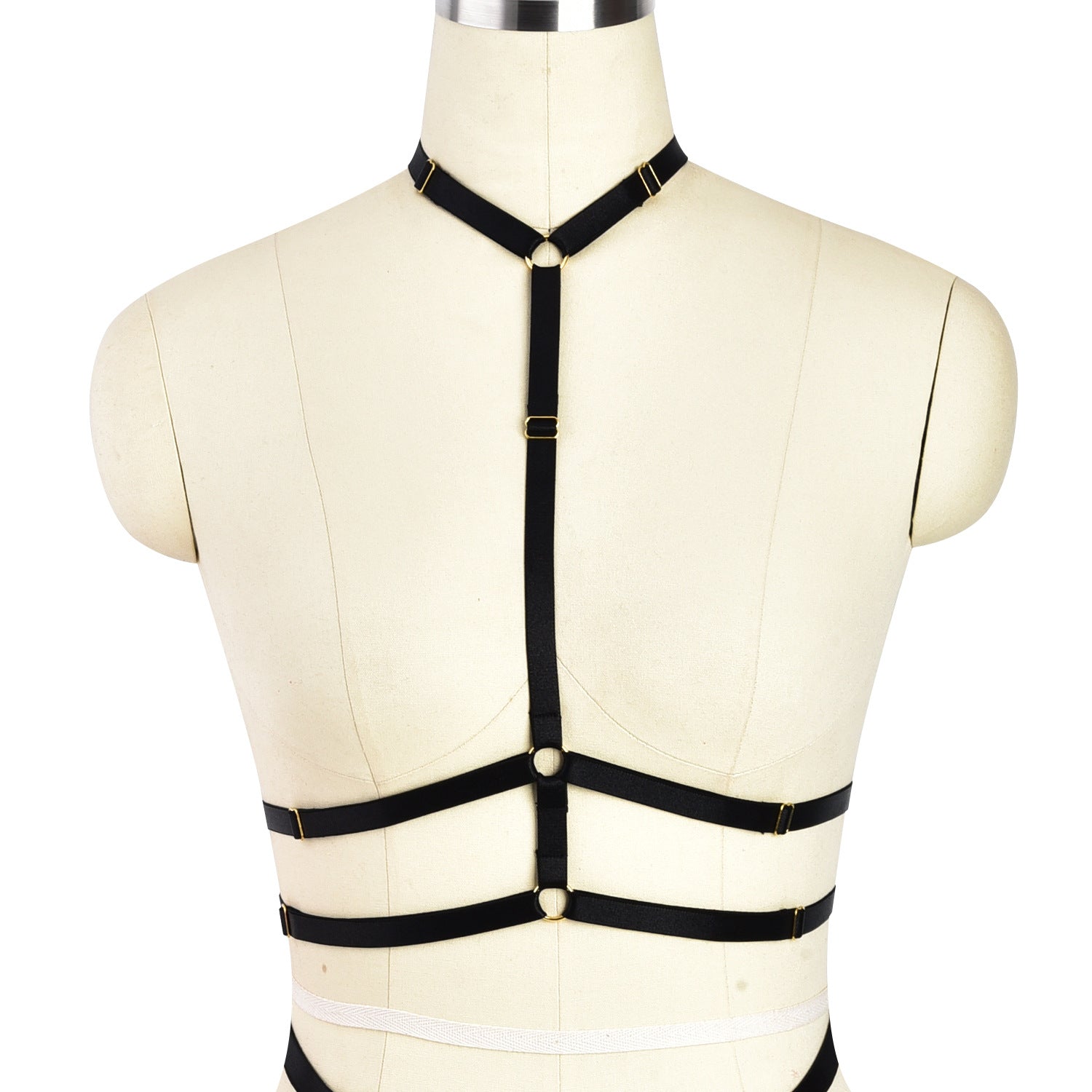 Extreme Sexy No Bra White Bondage Harness Lingerie