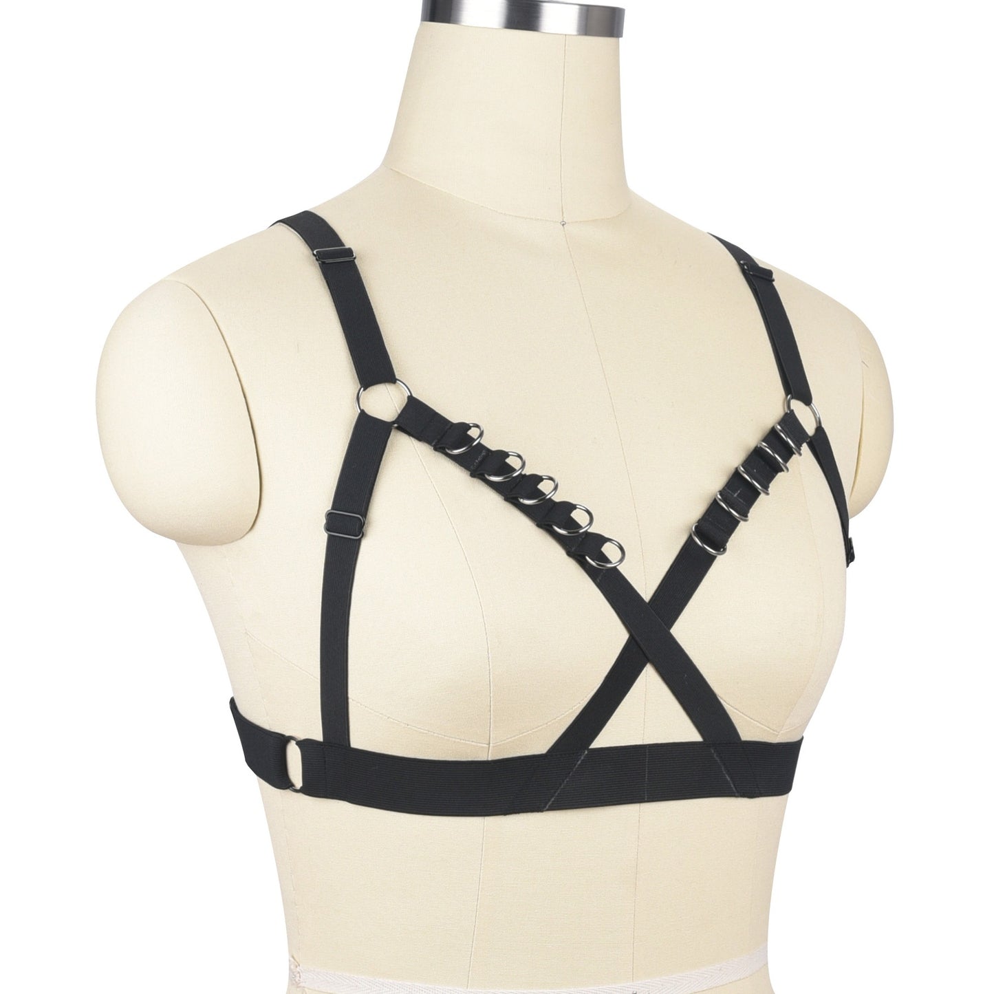 Extreme Sexy No Bra White Bondage Harness Lingerie