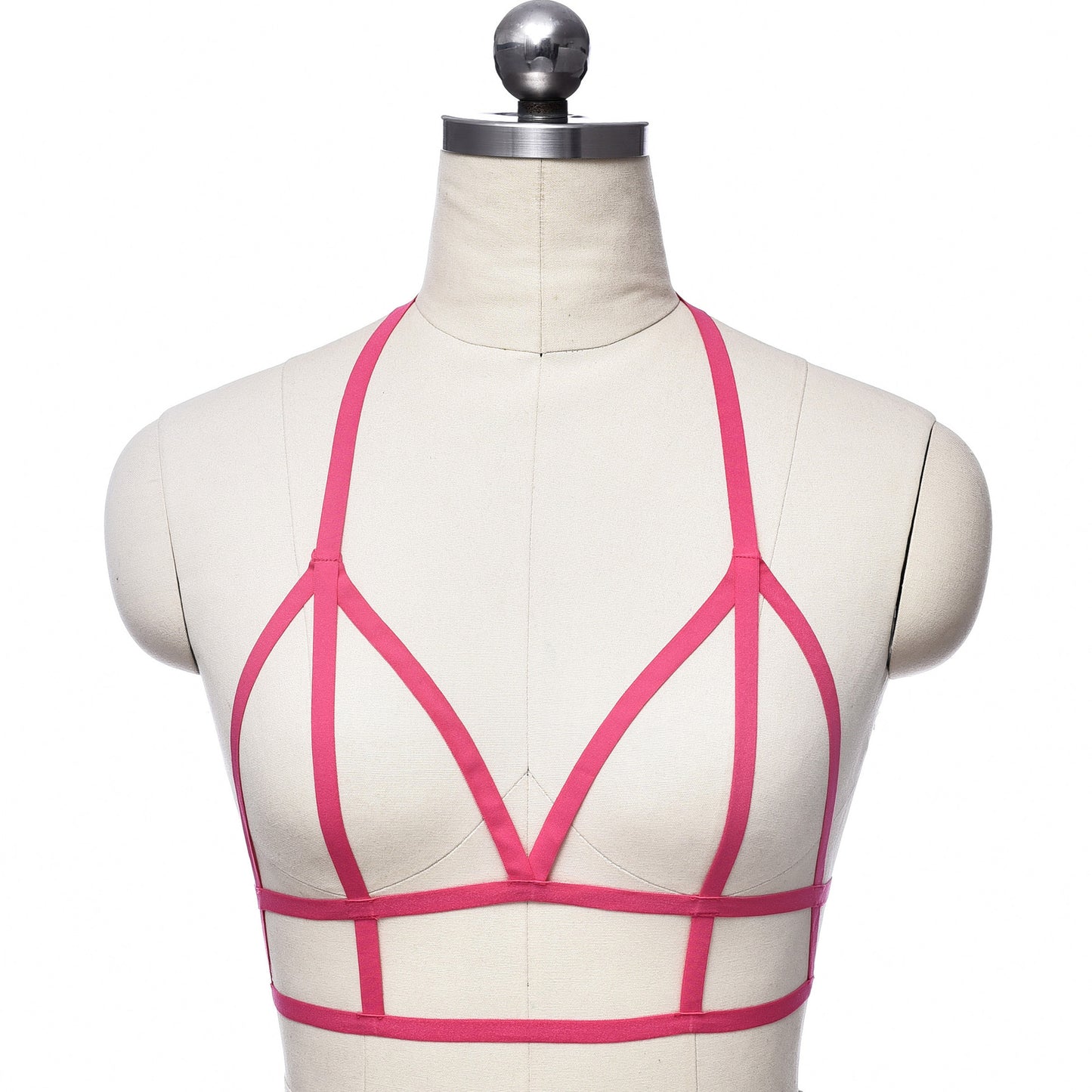 Extreme Strappy Bra Red Black Body Harness Lingerie