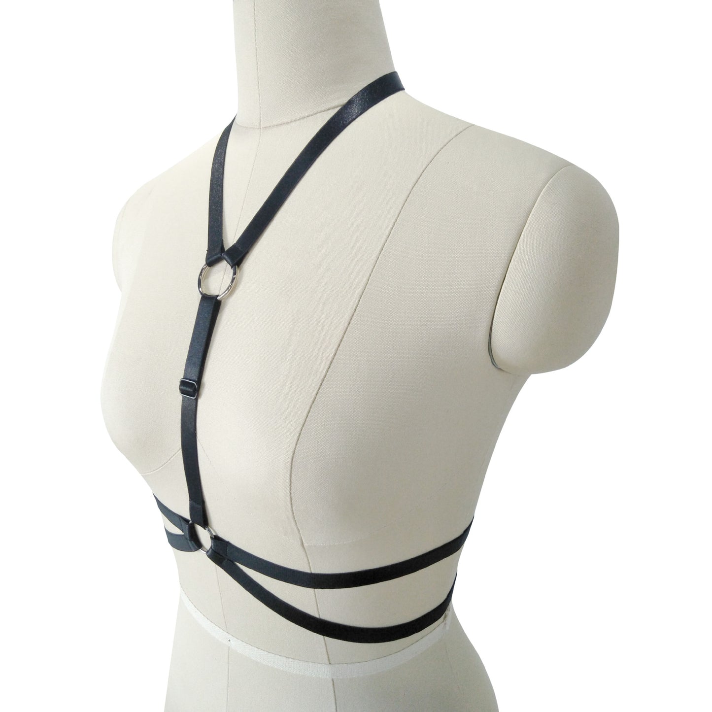 Extreme Strappy Bra White Black Body Harness Lingerie