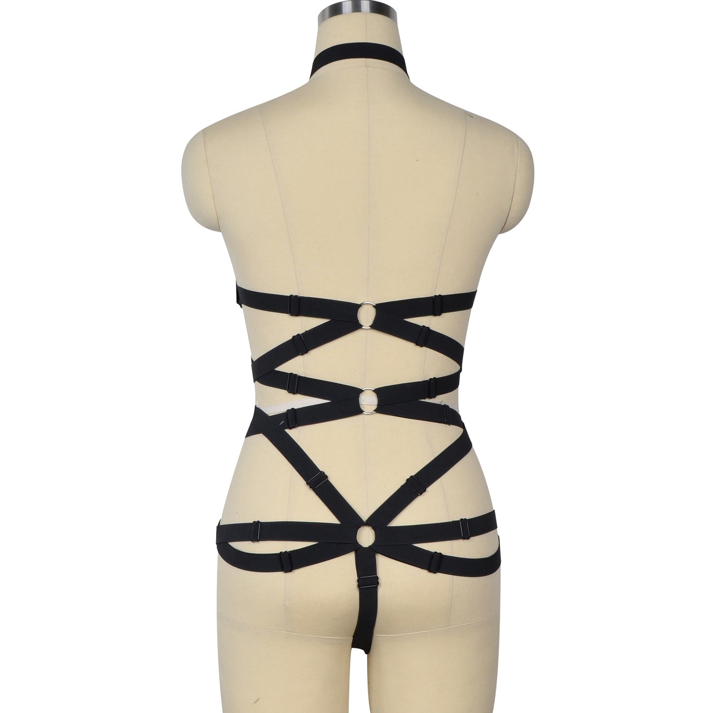 Extreme Womens Black Bodysuit Slutty Bondage Harness Lingerie Intimate Teddy