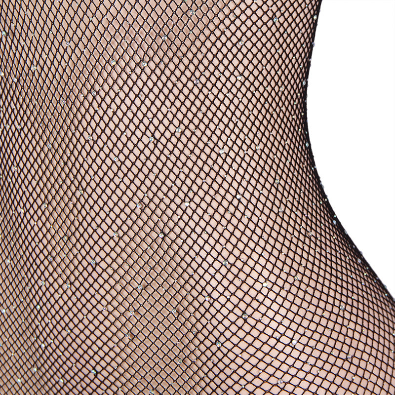 Fishnet Mesh Bodysuit sexy mature lingerie Crotchless Bodystockings