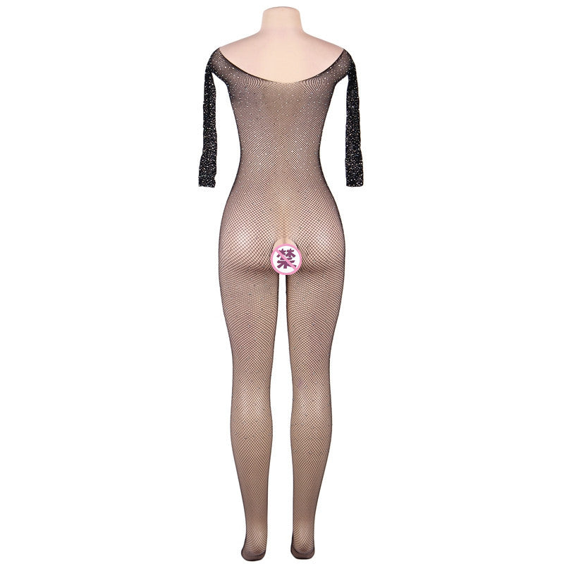 Fishnet Mesh Bodysuit sexy mature lingerie Crotchless Bodystockings