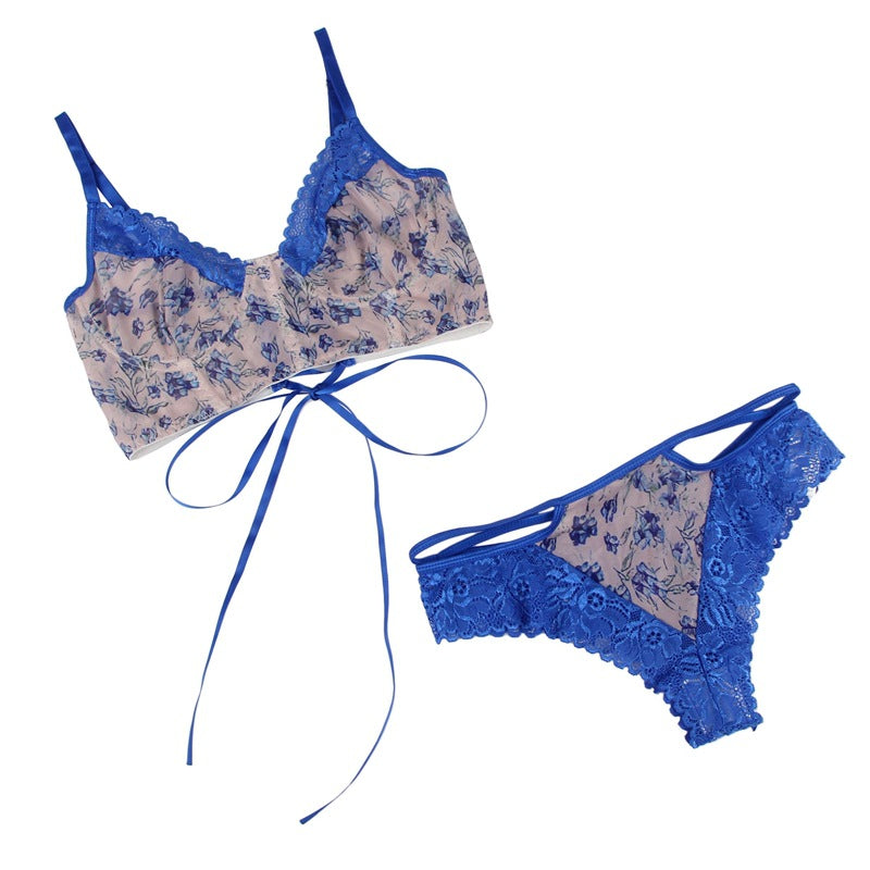 Floral Sexy Valentines Lingerie Set Blue sexy lingerie mature🌹