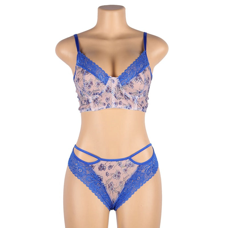 Floral Sexy Valentines Lingerie Set Blue sexy lingerie mature🌹