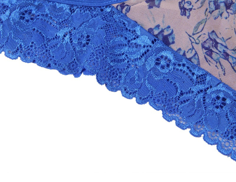 Floral Sexy Valentines Lingerie Set Blue sexy lingerie mature🌹