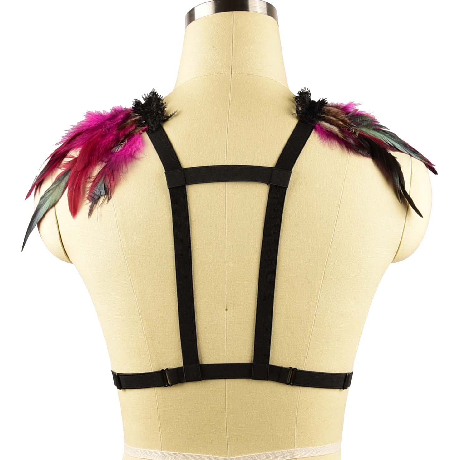 Hot Bra Straps Sexy Bdsm Lingerie Harness Feather Bra