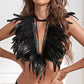 Hot Bra Straps Sexy Bdsm Lingerie Harness Feather Bra