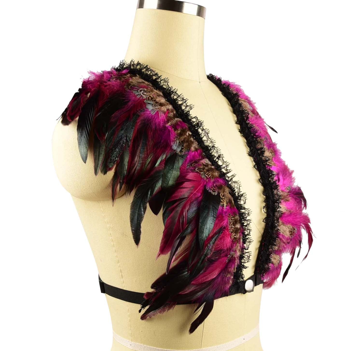 Hot Bra Straps Sexy Bdsm Lingerie Harness Feather Bra