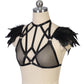 Hot Bra for Sexy Sexy Black Body Harness Lingerie Feather Bra