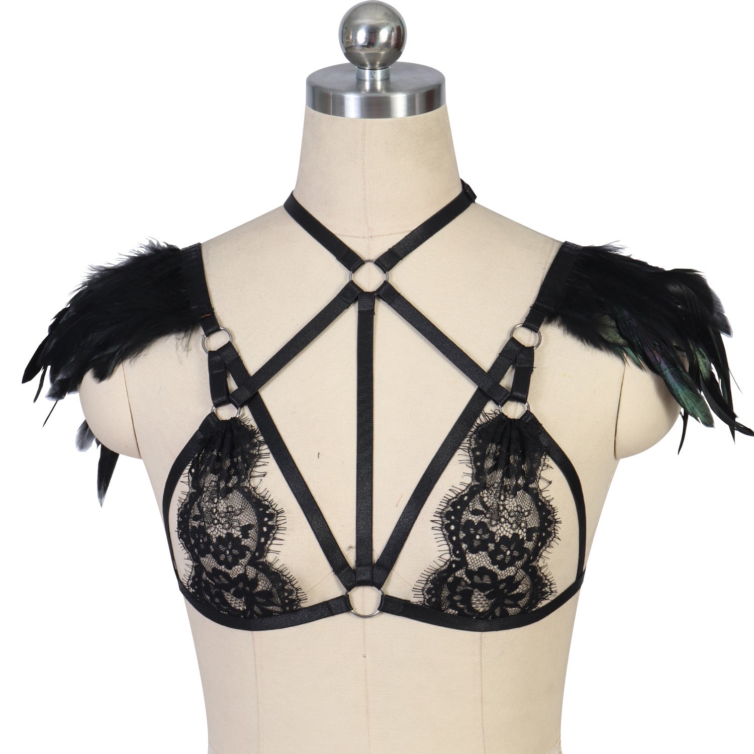 Hot Sexy Bra Sexy Bondage Harness Lingerie Feather Bra