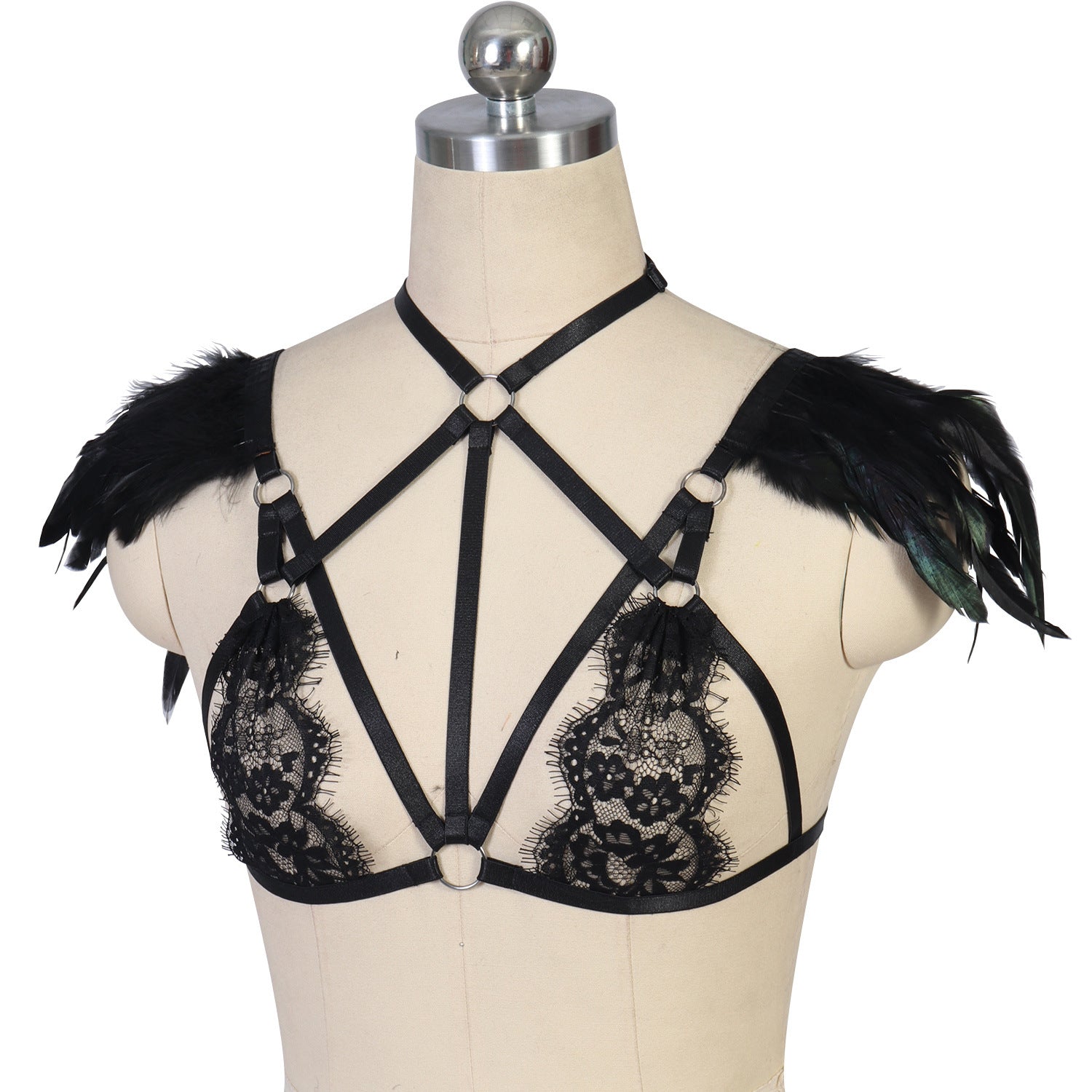 Hot Sexy Bra Sexy Bondage Harness Lingerie Feather Bra