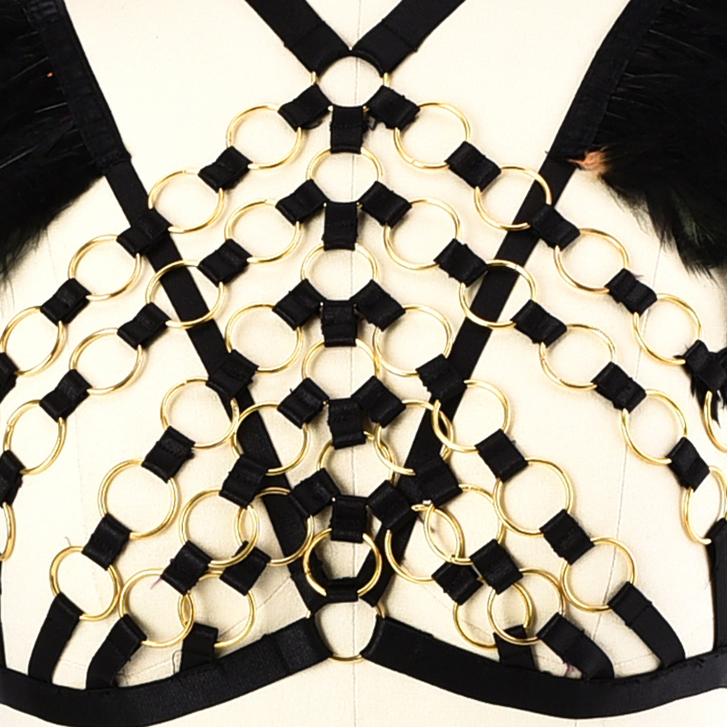 Hot Strappy Bra Sexy Sexy Harness Lingerie Feather Bra