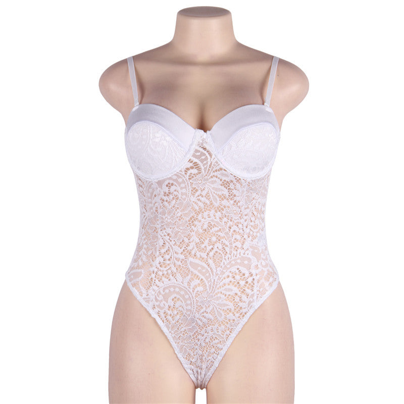 Hot White Lace Bodysuit Revealing amateur mature lingerie Sex Teddy