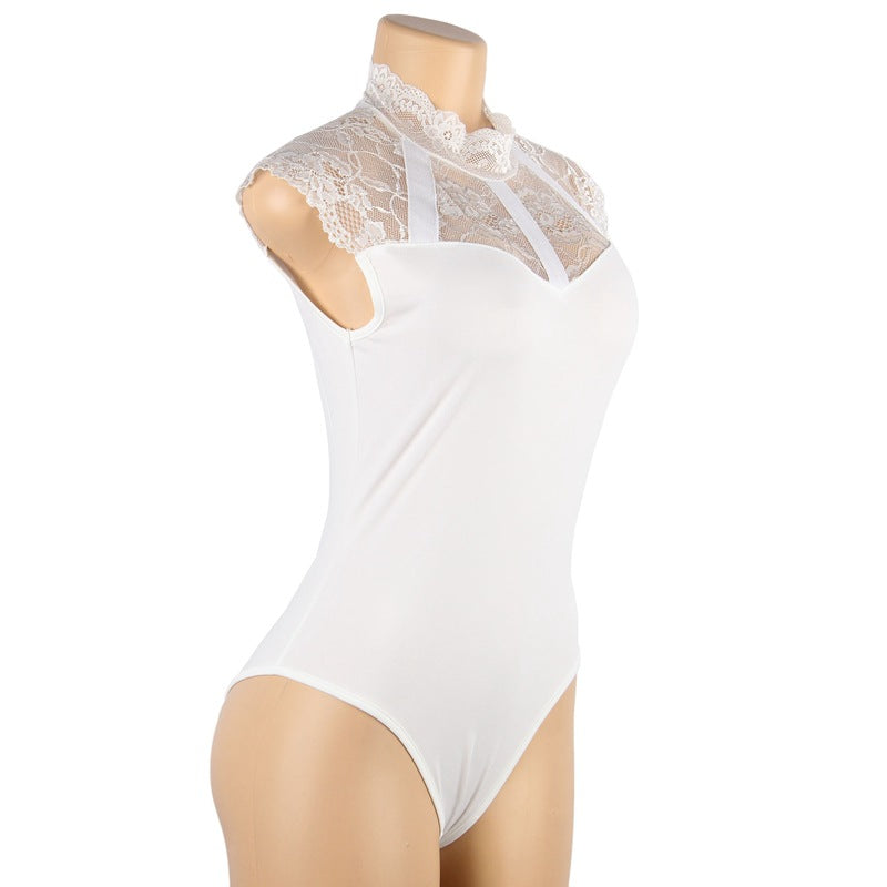 Hot White Lace Bodysuit sexy mature lingerie Naughty Teddy