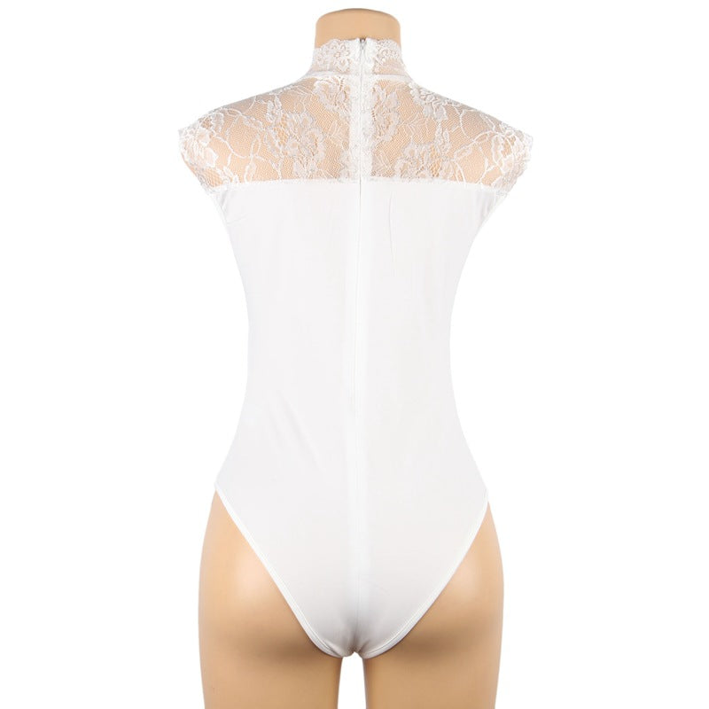 Hot White Lace Bodysuit sexy mature lingerie Naughty Teddy