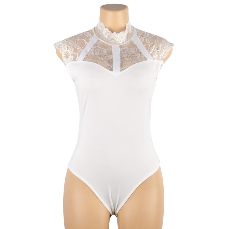 Hot White Lace Bodysuit sexy mature lingerie Naughty Teddy