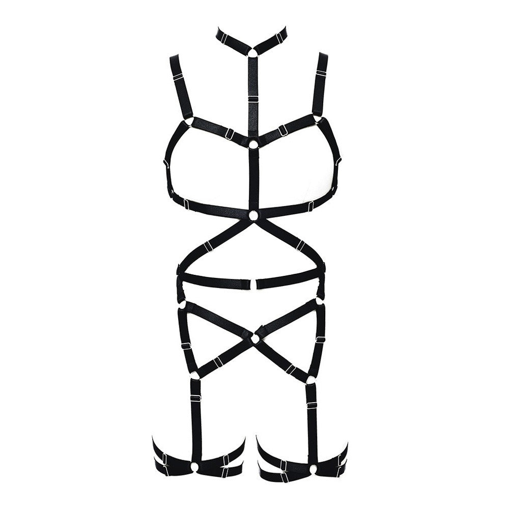 Hot Womens Black Bodysuit White Black Body Harness Lingerie Wife Teddy