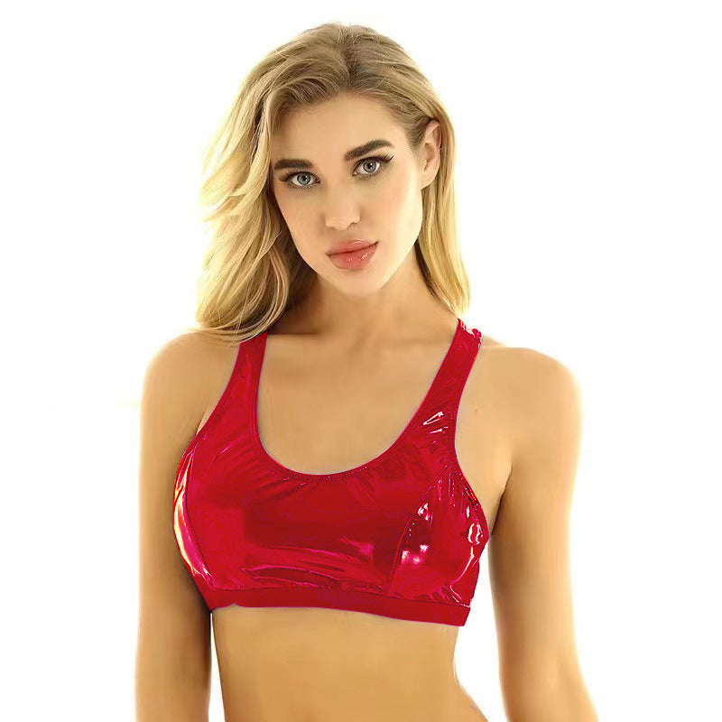 Intimate Bra Sexy Leather Lingerie Red Top