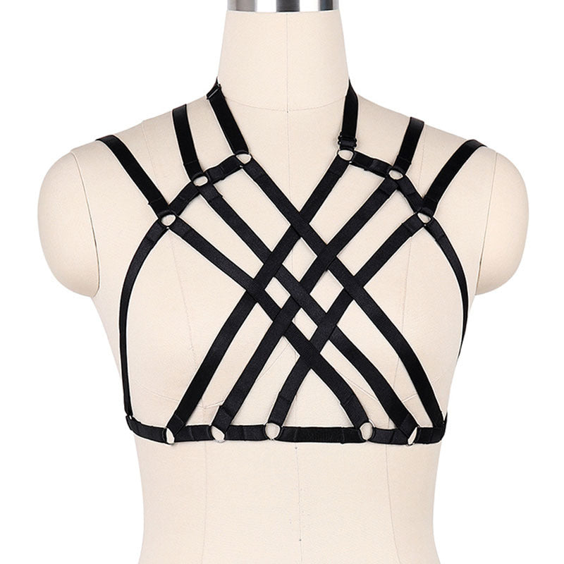 Intimate Bra for Sexy Latina Black Body Harness Lingerie