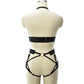 Intimate Sexy Blonde Lingerie Set Hot Strappy Harness Lingerie White Bra Panties