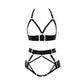 Intimate Sexy Blonde Lingerie Set Hot Strappy Harness Lingerie White Bra Panties