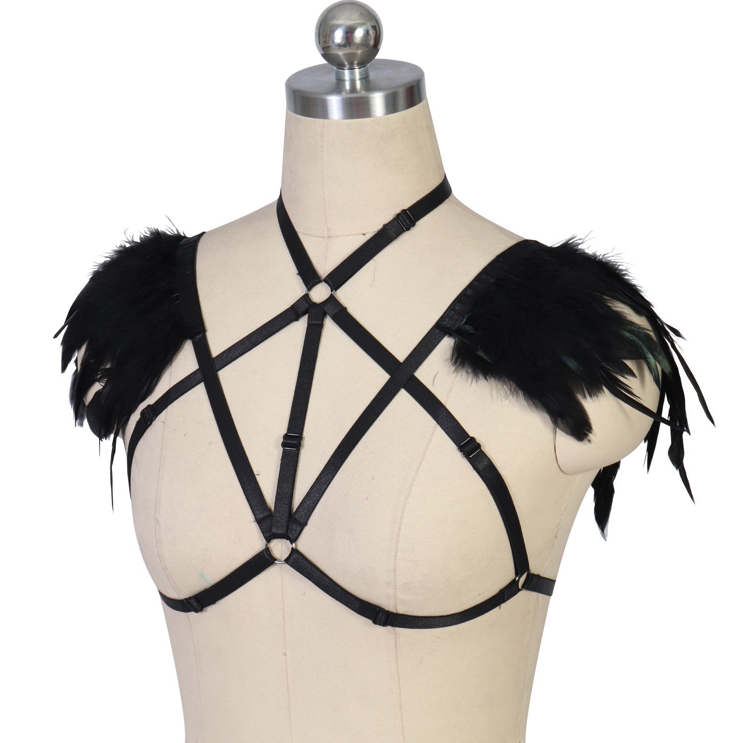 Intimate Sexy Bra Latina Bondage Harness Lingerie Feather Bra