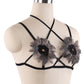 Intimate Sexy No Bra Latina Body Harness Lingerie Feather Bra