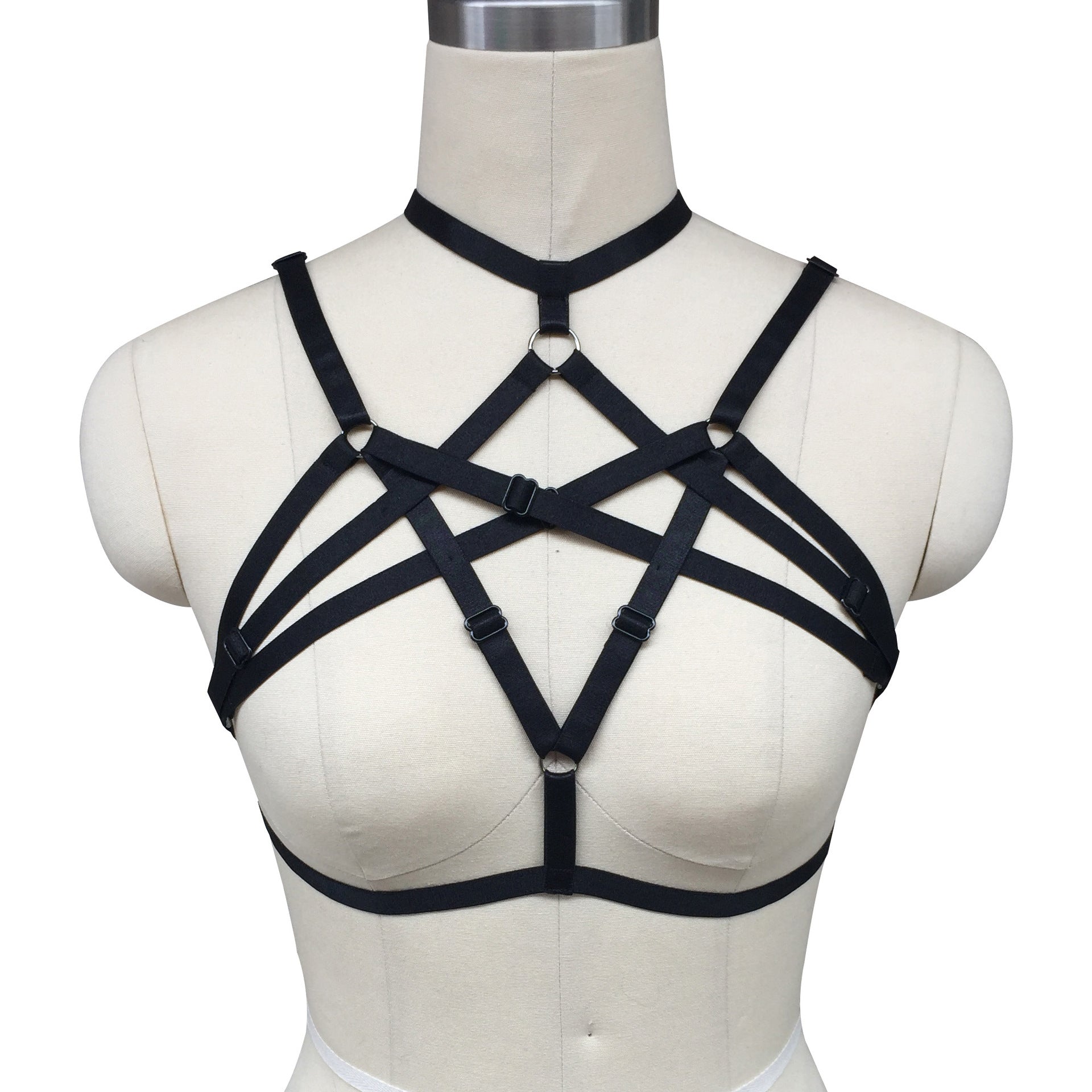 Intimate Strappy Bra Latina Black Body Harness Lingerie