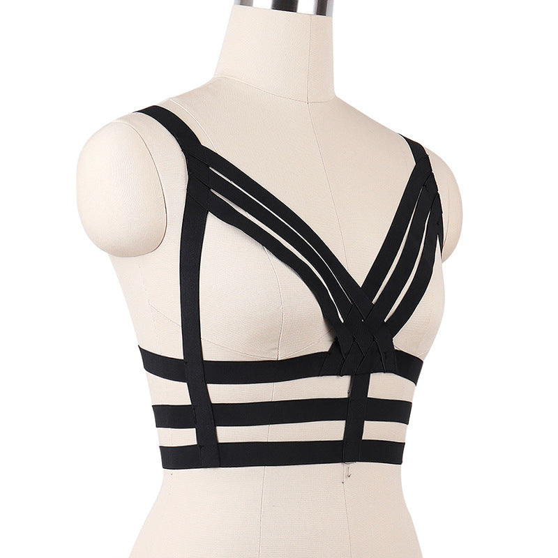 Intimate Strappy Bra Latina Black Body Harness Lingerie