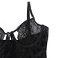 Lace Black Corset Bodysuit  Harness Busty Mature Lingerie Garter Belt