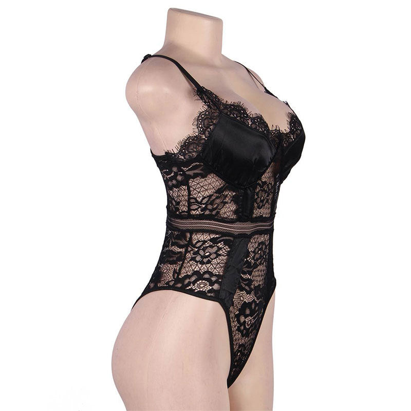 Lace Corset Bodysuit Hot Sexy Mature Lingerie Women Teddy