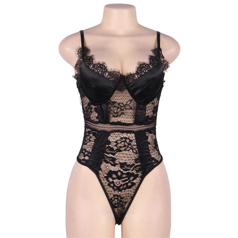 Lace Corset Bodysuit Hot Sexy Mature Lingerie Women Teddy