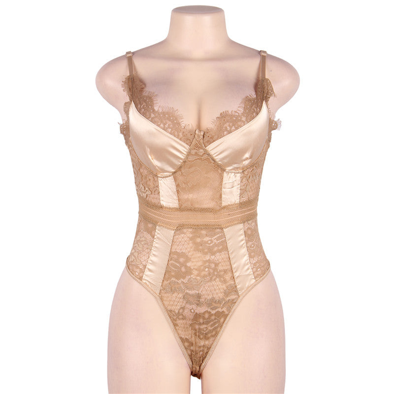 Lace Corset Bodysuit Hot Sexy Mature Lingerie Women Teddy