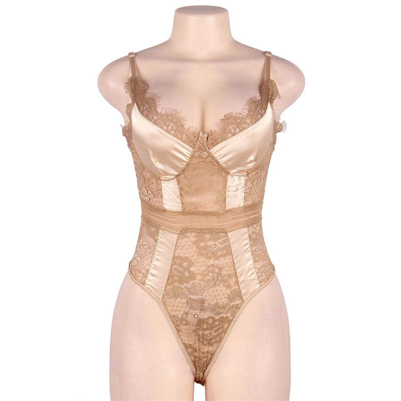 Lace Corset Bodysuit Hot Sexy Mature Lingerie Women Teddy