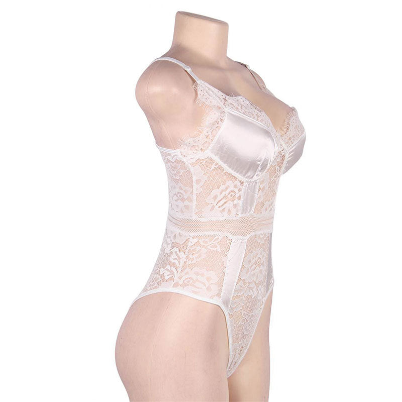 Lace Corset Bodysuit Hot Sexy Mature Lingerie Women Teddy