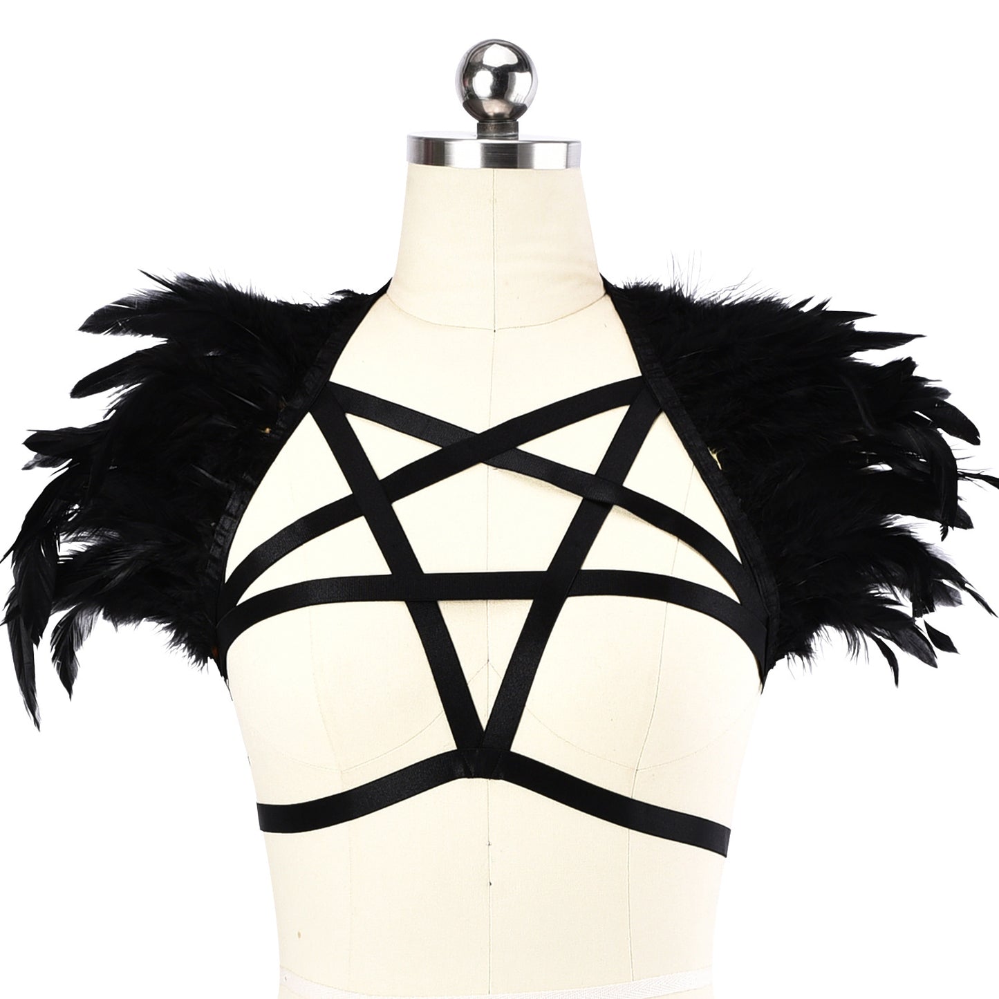 Latina Bra Straps Intimate Bdsm Lingerie Harness Feather Bra