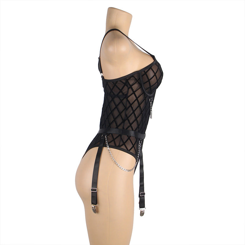 Latina Open Back Bodysuit See Thru mature wife lingerie Naughty Teddy