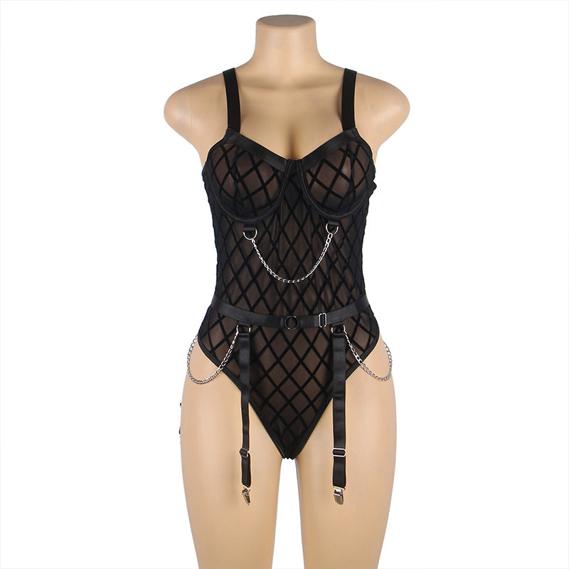 Latina Open Back Bodysuit See Thru mature wife lingerie Naughty Teddy