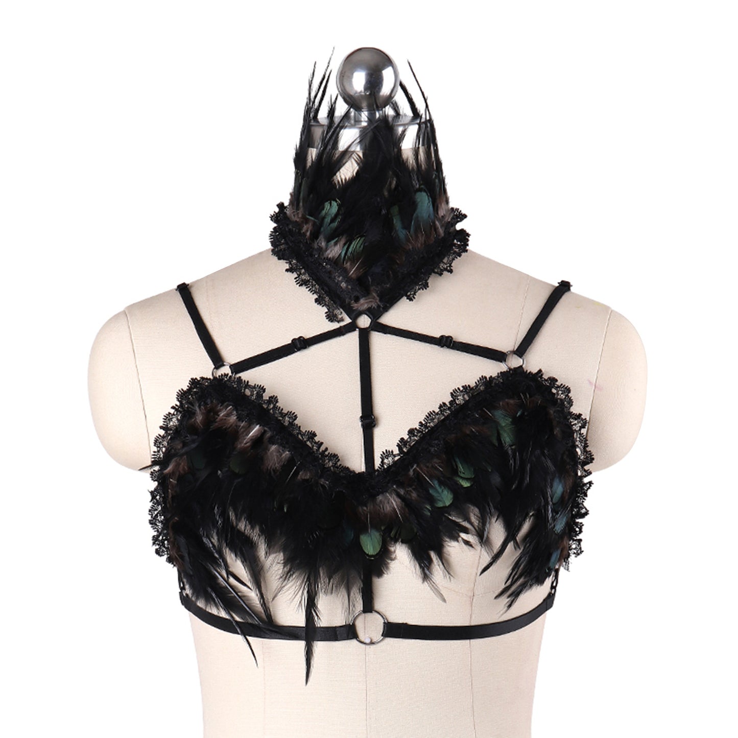 Latina Sexiest Bra Intimate Bdsm Harness Lingerie Feather Bra