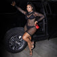 Latina Sexy Mesh Dresses Hot Sexy Fishnet Lingerie sheer