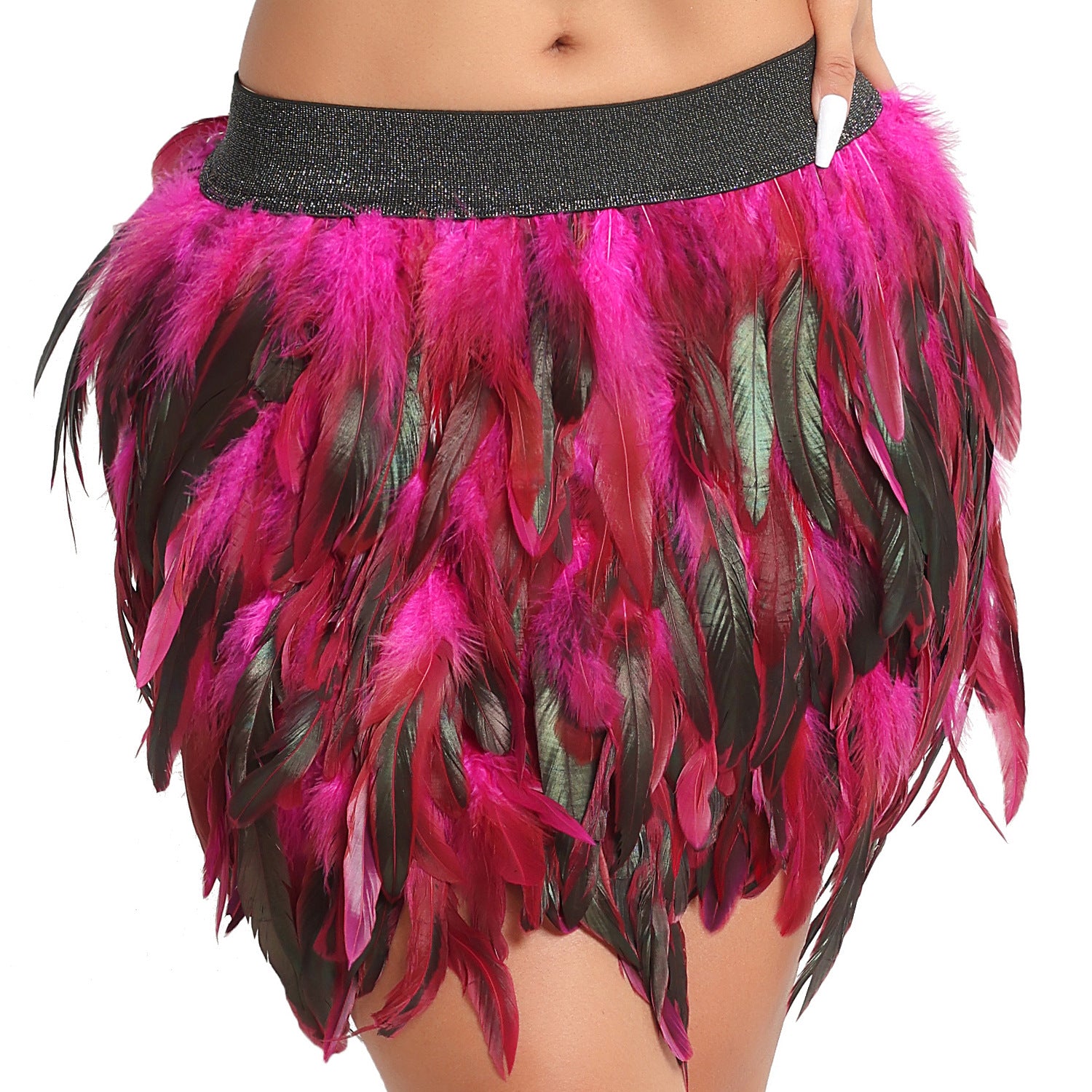 Latina Sexy Valentines Lingerie Women  Feather Mini Skirt