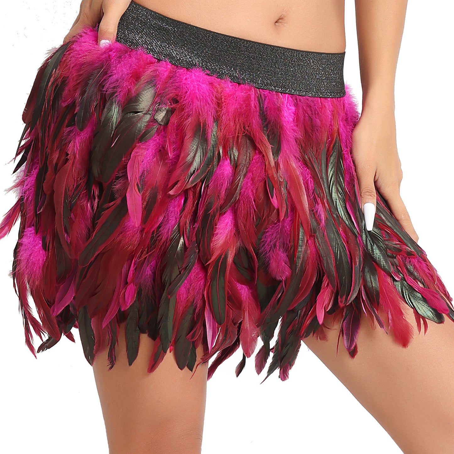 Latina Sexy Valentines Lingerie Women  Feather Mini Skirt