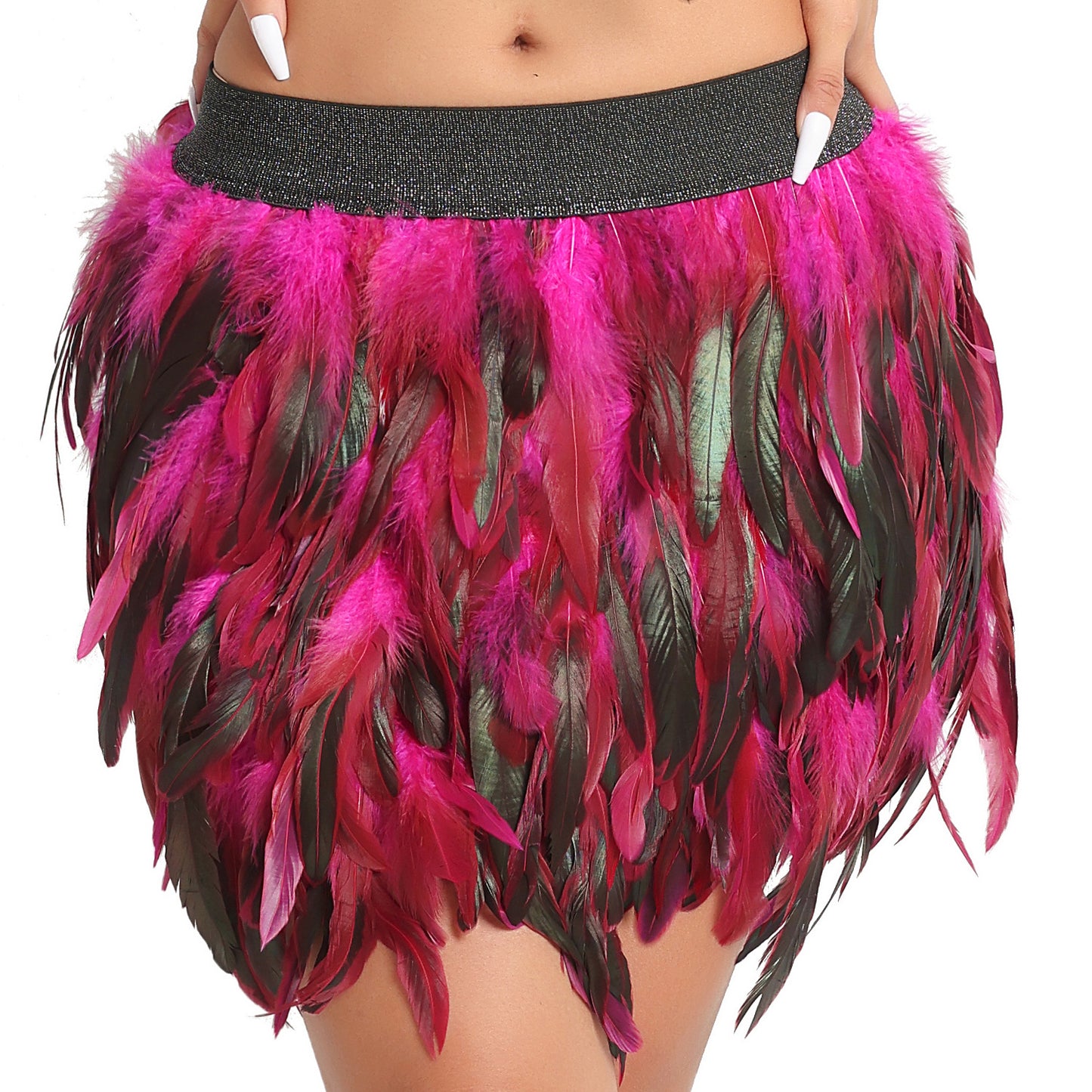 Latina Sexy Valentines Lingerie Women  Feather Mini Skirt