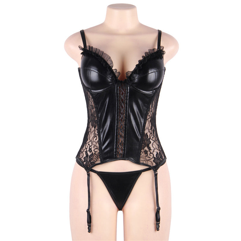 Nasty Black Lace Bodysuit Sexy mature woman lingerie Slutty